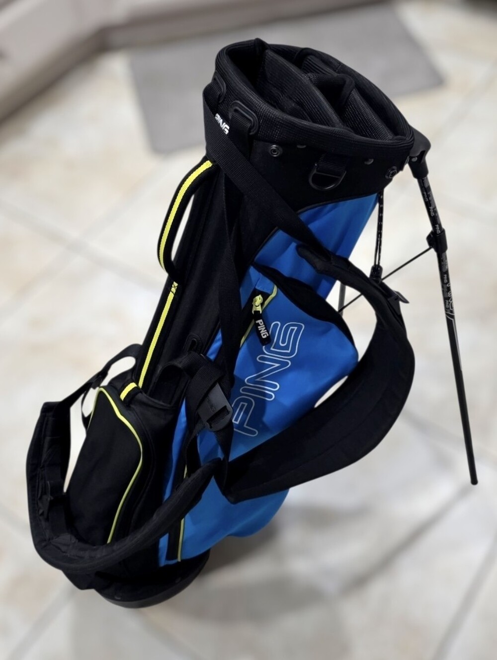 Ping Junior Stand Golf Bag Blue & Black 4-Way Divider Kids Youth Carry Bag 32 in